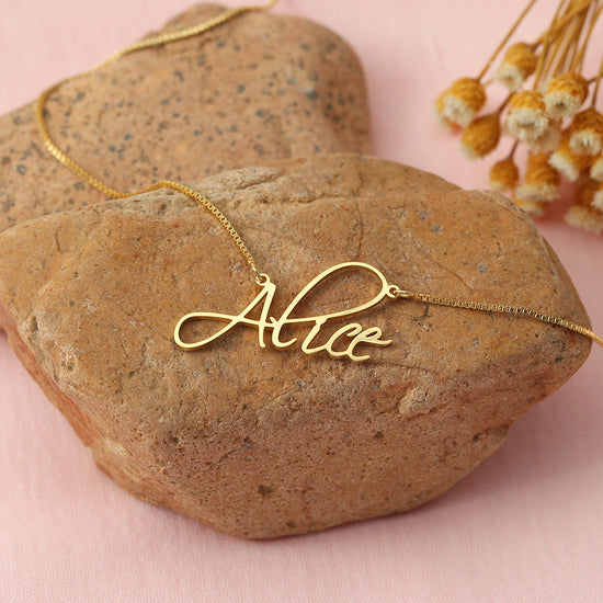 Sterling & Gold Personalized Custom Letter Name Pendant Necklace