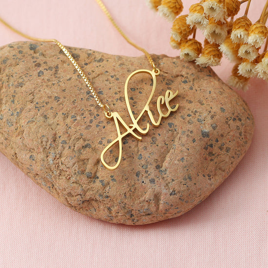 Sterling & Gold Personalized Custom Letter Name Pendant Necklace