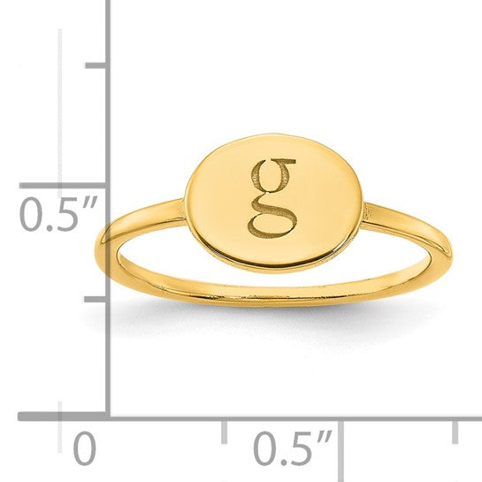 Oval Initial Signet Ring