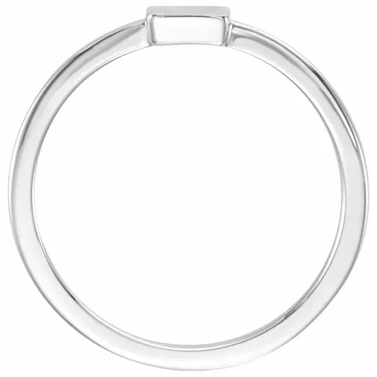 7x5 mm Rectangle Signet Ring Side View - Luvona