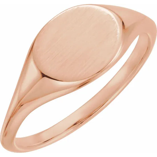 11x9 mm Oval Signet Ring Rose Gold - Luvona