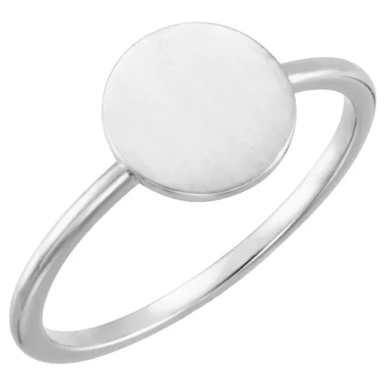 Be Posh Round Signet Ring Sterling Silver- Luvona