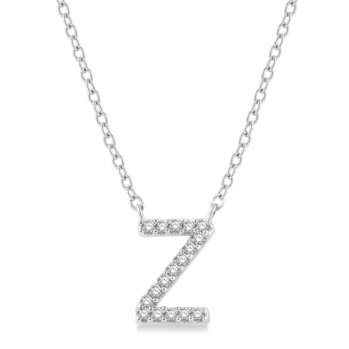 Initial Diamond Block Letter Necklace - Luvona