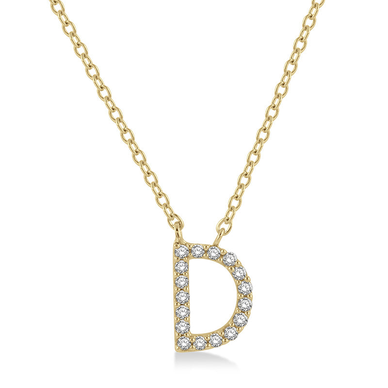 Initial Diamond Block Letter Necklace - Luvona