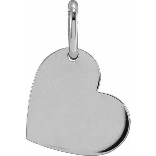 White Gold Engravable Heart Pendant