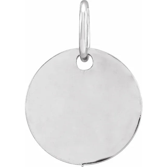 10 mm Disc Pendant Engravable in White Gold
