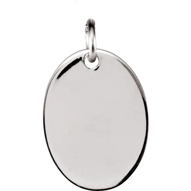 13x10 mm Oval Pendant Engravable Tag Style Back View- Luvona
