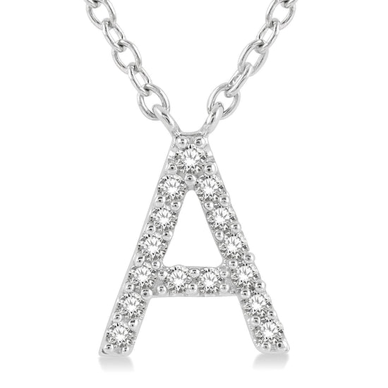 "A" Initial Diamond Necklace - Luvona