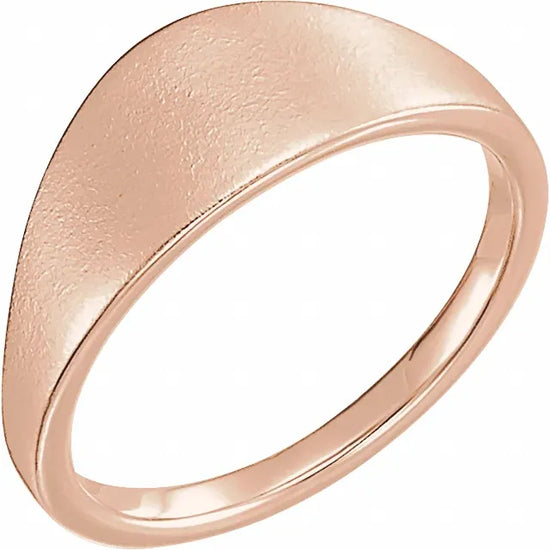 14K Rose Gold 21x7 mm Geometric Signet Ring - Luvona