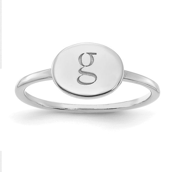 Oval Initial Signet Ring
