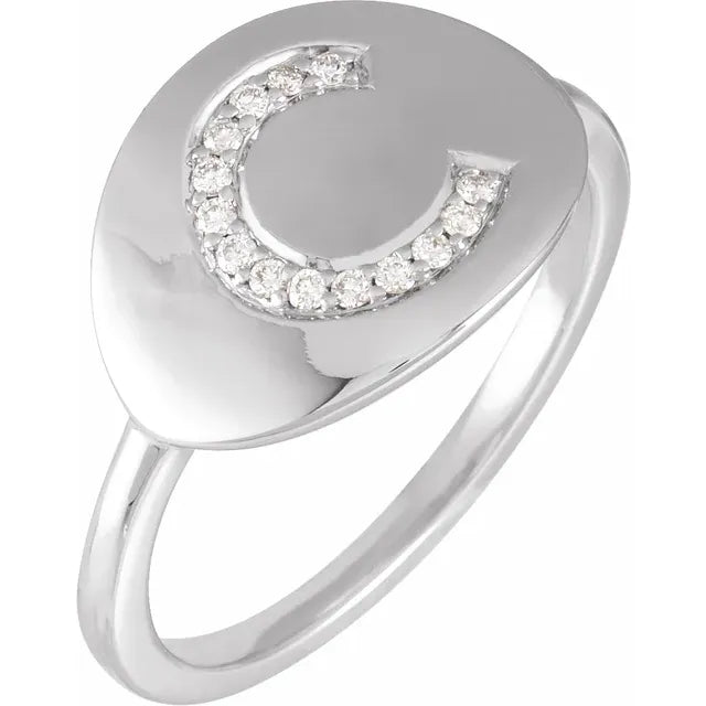 Natural Diamond Initial Ring - Luvona