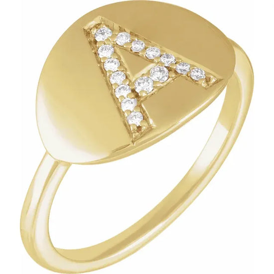 Natural Diamond Initial Ring - Luvona