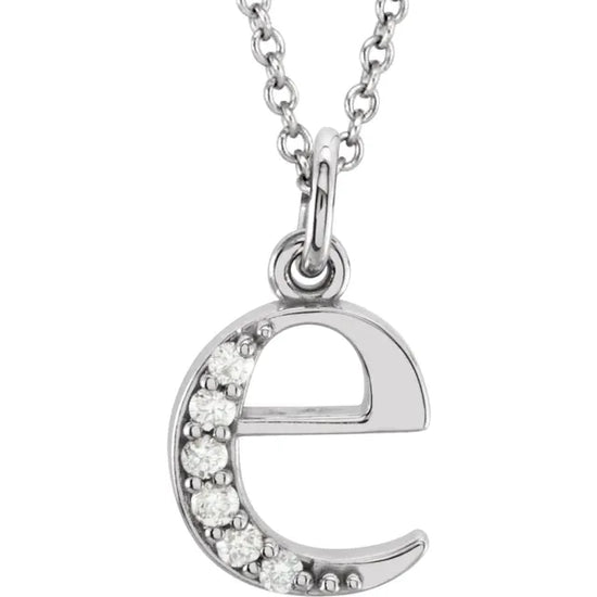 Lowercase Diamond Initial Necklace - Luvona