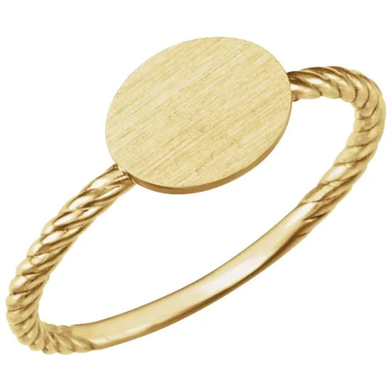 Oval Engravable Rope Ring Be Posh No Engraving - Luvona
