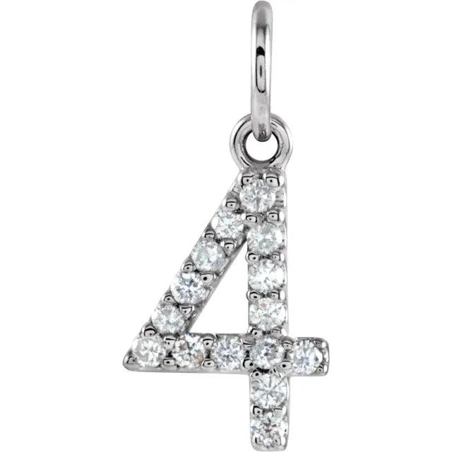 Natural Diamond Numeral Charm