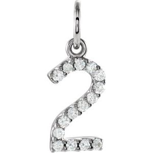 Natural Diamond Numeral Charm - Luvona