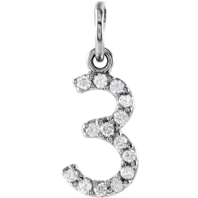 Natural Diamond Numeral Charm