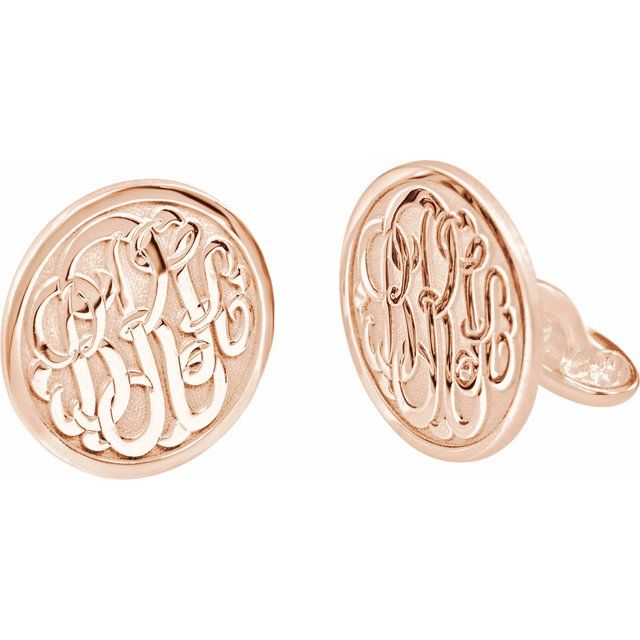 14K Gold Monogrammed Cufflinks