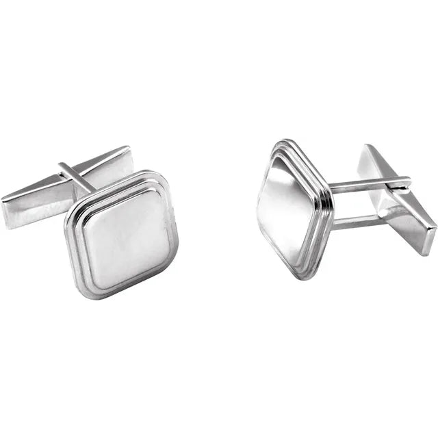 Posh Mommy Engravable Square Cuff Links - Luvona