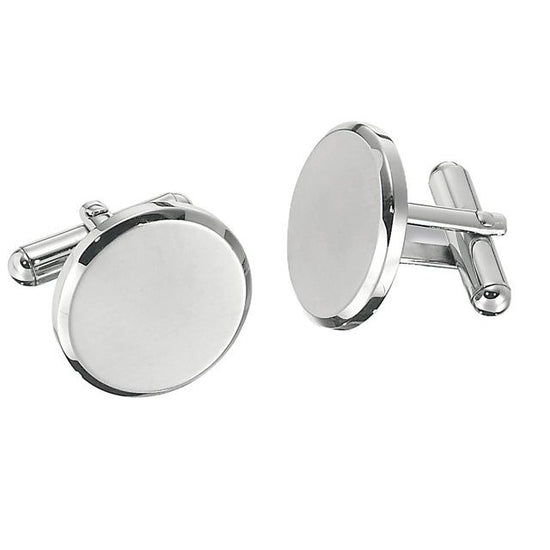 Stainless Steel 18.5 mm Engravable Cuff Links - Luvona