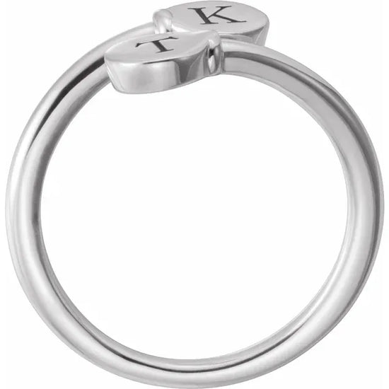 Ladies Bypass Signet Ring Side View