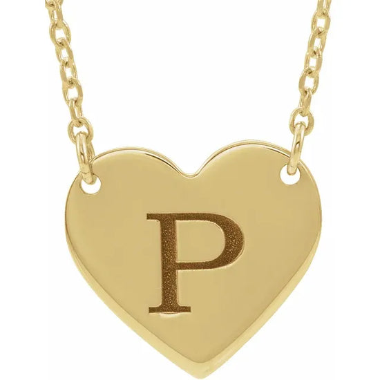 Load image into Gallery viewer, 14K Yellow Engravable 8x7.2 mm Heart 16-18&amp;quot; Necklace
