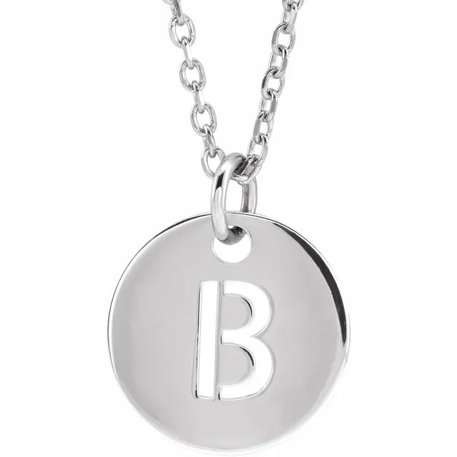Initial B Sterling Silver Necklace