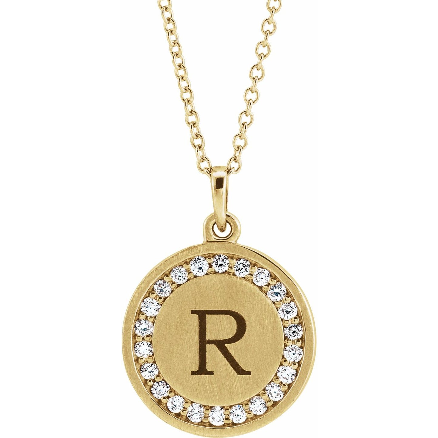 Load image into Gallery viewer, 14K Yellow 1/5 CTW Diamond Engravable 16-18&amp;quot; Necklace - Luvona
