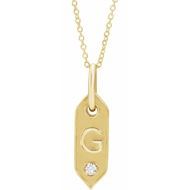 Load image into Gallery viewer, 14K Rose Initial F .05 CT Natural Diamond 16-18&amp;quot; Necklace - Luvona

