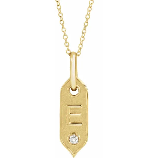 Load image into Gallery viewer, 14K Rose Initial F .05 CT Natural Diamond 16-18&amp;quot; Necklace - Luvona
