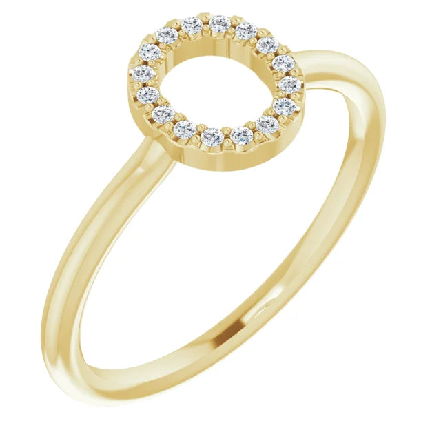 14K White .06 CTW Natural Diamond Initial Z Ring - Luvona