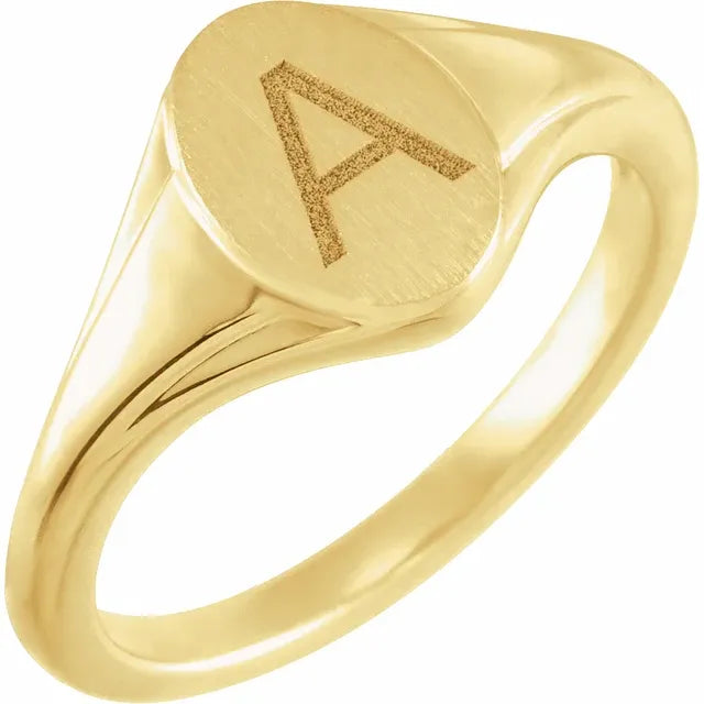 Yellow Gold Signet Ring 10x7