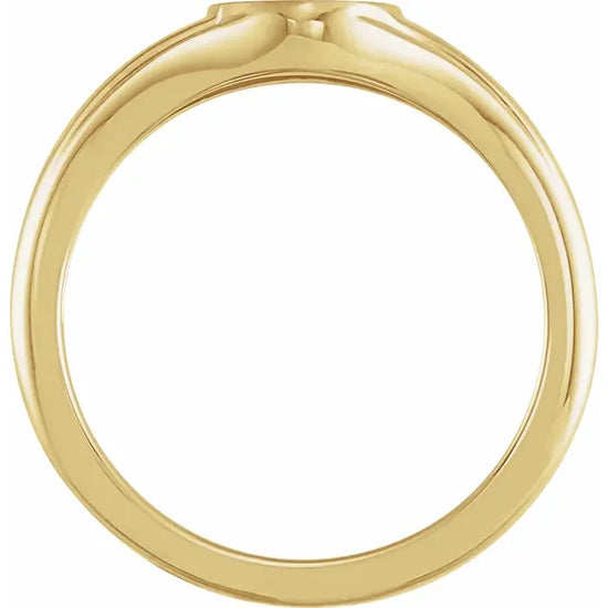 Yellow Gold Ladies Signet Ring Side View