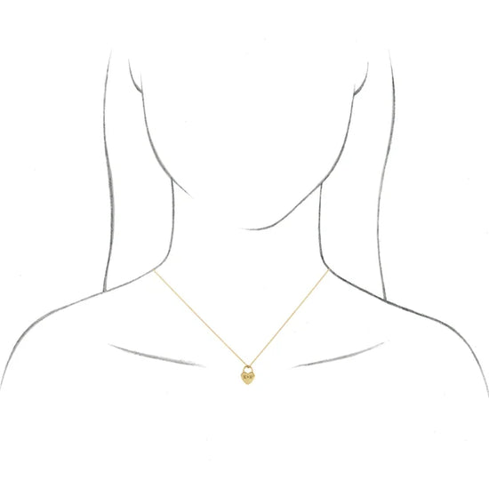 Lock Necklace Gold 18k Lock Pendant Heart - ASANA