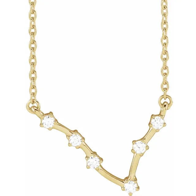 Zodiac Constellation Necklace with Natural Diamonds - Luvona