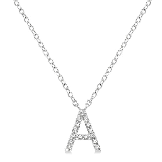 "A" Initial Diamond Necklace - Luvona
