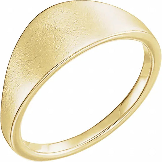 14K Yellow Gold 21x7 mm Geometric Signet Ring - Luvona